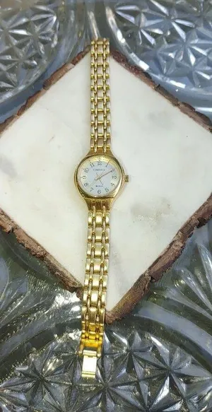 Carriage Timex Quartz Ladies Gold-Tone Watch Chain-Link Bracelet thumbnail 1