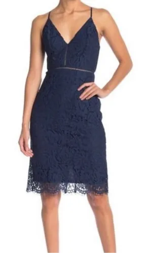 ASTR the Label Navy Lace Dress Size XS thumbnail 1