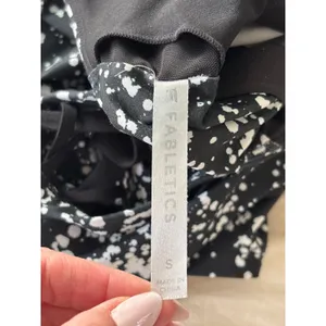 Fabletics Tank Top Black White Splatter Print Lattice Strappy Back Size S‎ thumbnail 5