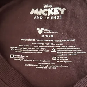Disney Mickey Mouse Women’s Cropped Cotton Tank Top - Black and Red Sz M thumbnail 2