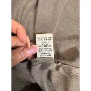 Max Studio Taupe Faux Suede Open Front Draped Vest Sleeveless Size M thumbnail 4