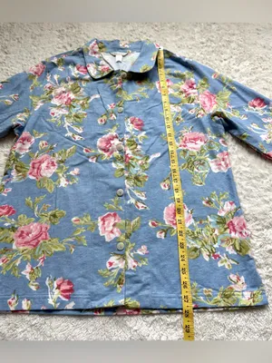 Garnet Hill Organic Cotton Heritage Flannel Pajama Top Shirt S Blue Floral NWOT thumbnail 13