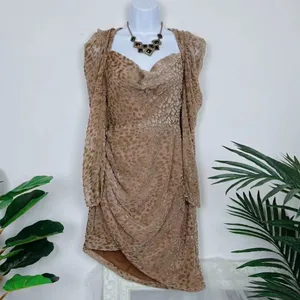 Bellevue Talia Long Sleeve Animal Print Cowl Mini Dress Cocktail Wedding Guest thumbnail 2