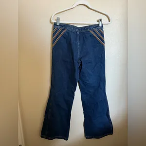 Free People Over The Rainbow Flare Jeans High Waisted Blue Women's Size 27‎ thumbnail 10