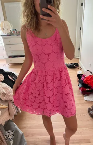 Pink Eyelet Dress thumbnail 2
