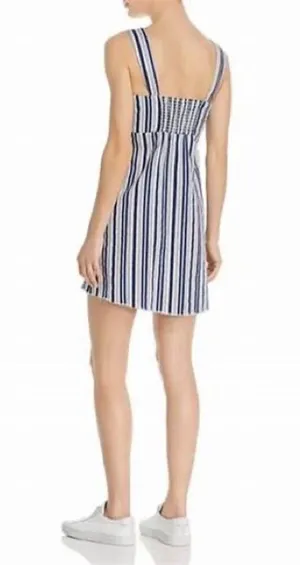 Show Me Your Mumu Blue White Striped Aria Sleeveless Square Neck Mini Dress M thumbnail 4