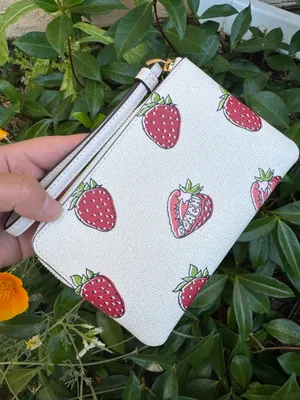 Coach wristlet with strawberry print thumbnail 2