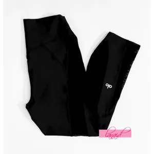 Alo Airlift Mesh High-Waist Celeste Capri Black Sheer Cut-Outs Cutouts Hi-Rise thumbnail 8