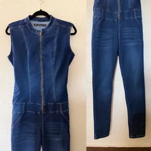 LOWLA Colombian Shapewear Denim Jumpsuit Butt Lift Tummy Control Size 9‎ thumbnail 7