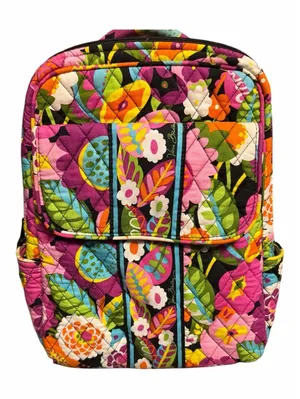 ⁠Vera Bradley Retired Va Va Bloom Quilted Floral Backpack Pink Yellow Green thumbnail 1