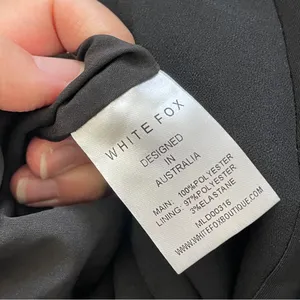 White Fox Skirt draped slip maxi womens Black small formal chic resortwear thumbnail 5