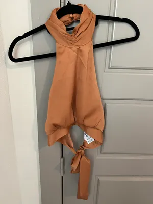 Princess Polly Orange Halter Crop Top thumbnail 3
