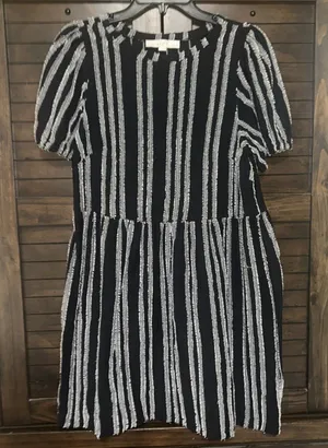 LOFT Dress Small Petite Navy And White. Comfy, Stretchy, Classic, Preppy, Career thumbnail 1