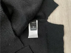 Women’s Black V-Neck Knit Sweater Vest thumbnail 2