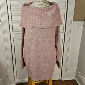 Free‎ People Beach Womens Pink Anya Tunic Sweater Large thumbnail 3