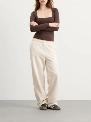Skims (G23) Smooth layers Square neck Long Sleeve Shirt | Color Espresso| Size S thumbnail 4