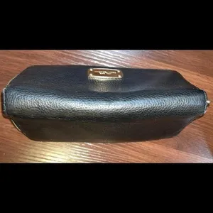 MICHAEL KORS Large Black Pebble Leather Zip‎ Around Wallet 8”x4” thumbnail 5