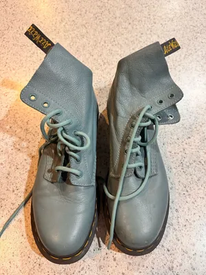 Dr. Martens Teal Leather Boots thumbnail 1