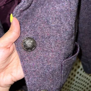 Wool coat purple red blend blazer jacket size S thumbnail 4