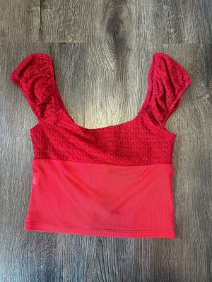 LA Hearts PacSun Red Lace Top thumbnail 4