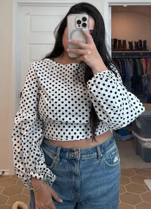 Zara Polka Dot Top thumbnail 1