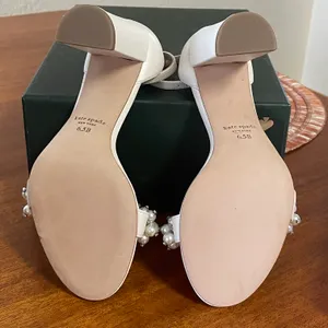 Kate Spade NIB Rosa Pearly Stud Ankle-strap Block Heels Ivory Parchment Size 6.5 thumbnail 12