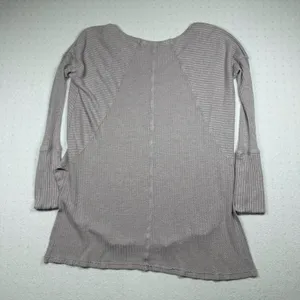 Free People Ventura Thermal Top Women’s Large Soft Purple Waffle Knit Boho thumbnail 2