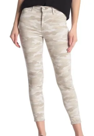 LEVI'S 720 High Rise Super Skinny Crop Jeans Tan Camo Camouflage Cropped Ankle thumbnail 1