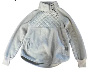 Abercrombie Fitch Fleece Pullover Quilted Snap Neck Mock Neck Light Green Size S thumbnail 1