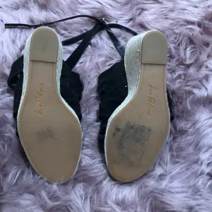 Sam Edelman black bow suede wedges thumbnail 4