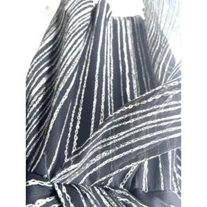 DKNY Women's Chain Print Wrap Front Dress Black White Size 16 thumbnail 7