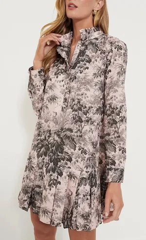 TUCKERNUCK Tate Dress in Lilac Pink Toile thumbnail 1