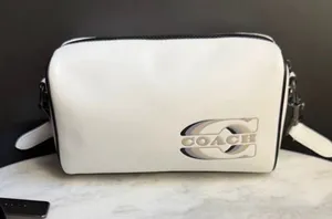 Coach Axel Crossbody Bag Leather Chalk White Gunmetal Graphic Stamp CJ818 thumbnail 1