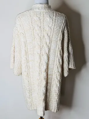 POL Ivory Chunky Knit Short Sleeve Cardigan thumbnail 5