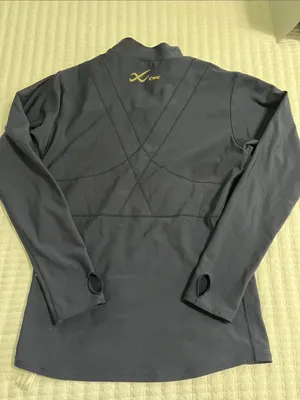 Wacoal Navy Long-Sleeve Zip Mock Neck Top thumbnail 3