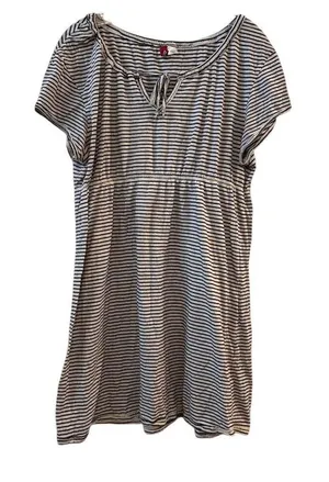 Divided Women's Size 12 Black &‎ White Striped Short Sleeve Dress thumbnail 1