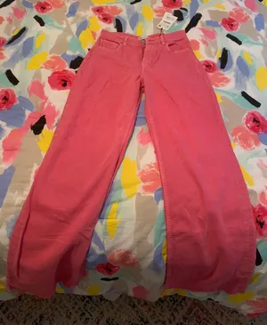 Zara Pink Wide Leg Jeans thumbnail 2