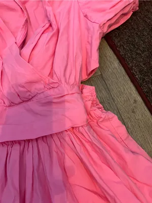 French Connection Rhodes Poplin Vneck Mini Dress Morning Glory Pink Sz 2 thumbnail 13