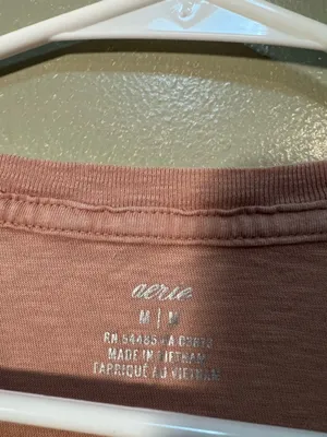Aerie Womens Size Medium Long Sleeve T-Shirt Cropped Tan Brown Distressed Cotton thumbnail 10