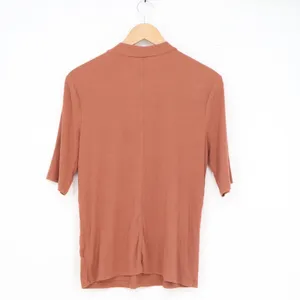 A New Day Womens Ribbed Mock Neck Elbow Sleeve Top Terracotta Rust Large thumbnail 4