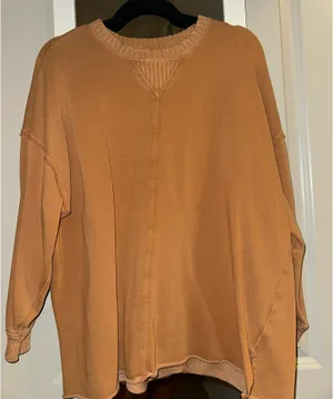 Aerie Pullover Sweater Crewneck Burnt Orange thumbnail 1