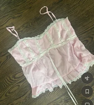 Edikted pink lace cami top with lace trim thumbnail 3
