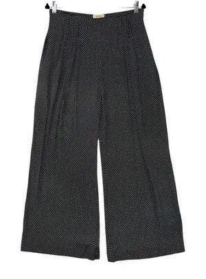 Maeve Anthropologie Polka Dot Wide Leg Pants Black White High Rise‎ Size 10 thumbnail 1