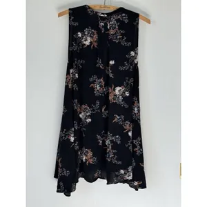 FREE PEOPLE Boho Floral Sleeveless Swing Tunic Dress w/ Pockets XS thumbnail 2