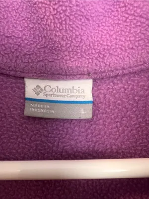 Columbia Jacket Purple Fleece Full Zip Light Weight Coat Size Large thumbnail 2