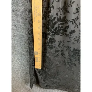 Windsor Black Velvet Burnout Floral Strapless Dress Side Slit Size M Fairygoth thumbnail 9