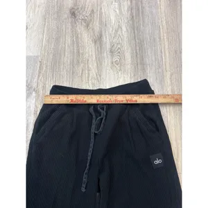 Alo Yoga Muse Ribbed Sweatpants Black Joggers Size Small thumbnail 6