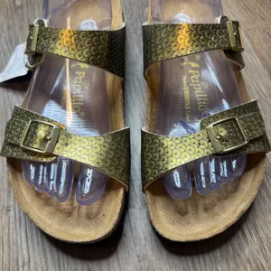 Papillio Sandals Women's Arizona Scale Pattern Metallic Gold Size 41 L10 M8 thumbnail 3