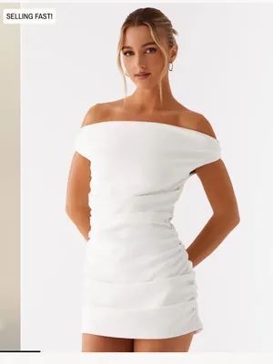 Peppermayo Morgan Off Shoulder Mini Dress Ivory thumbnail 2
