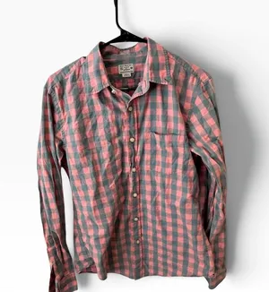 J.Crew Slim Fit Cotton Plaid Button Down Shirt Pink Gray Buffalo Check Medium thumbnail 1